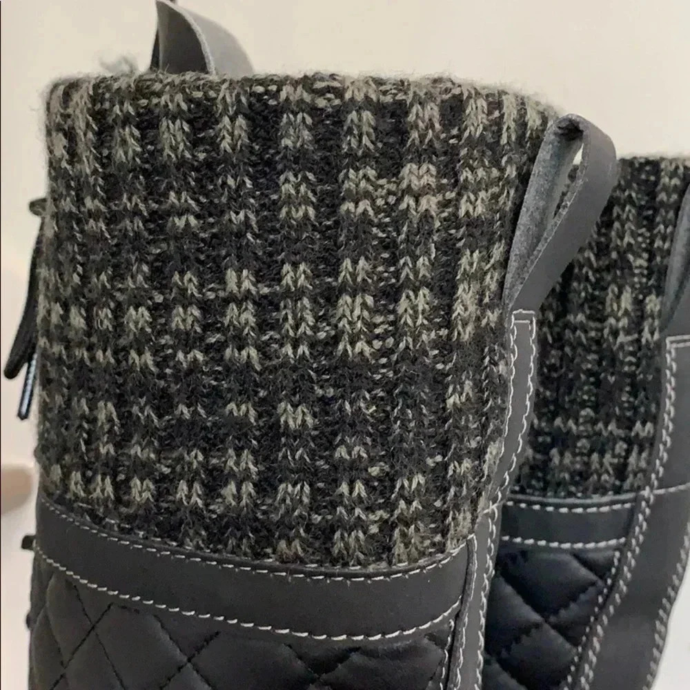 POLAR Quilted Lace Up Combat Boots Black Size 10 New - Picture 3 of 6